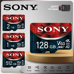 Yeni Sony TF Hafıza Kartı 2 TB Yüksek Hızlı Mikro SD Kart 1 TB 512 GB 256 GB 128 GB A2 U3 V60 SD TF Flash Kartlar Xiaomi Telefon Bilgisayar için