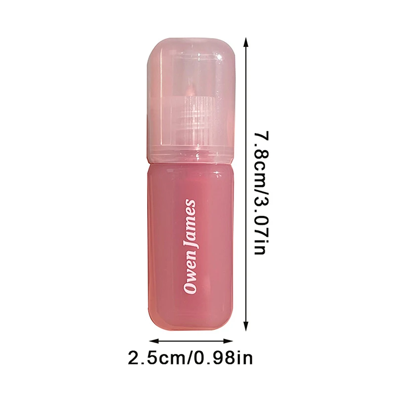 Pink Tube Water Mirror Lip Gloss Crystal Jelly Lip Glaze Moisturizing Watery Texture Lip Tint Long Lasting Lip Makeup Cosmetics