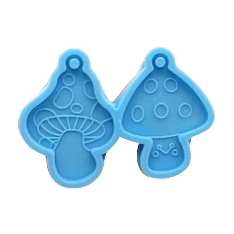 

P88A 3Pieces Mushroom Pendant Keychain Mold Epoxy Earring Mold Decor DIY