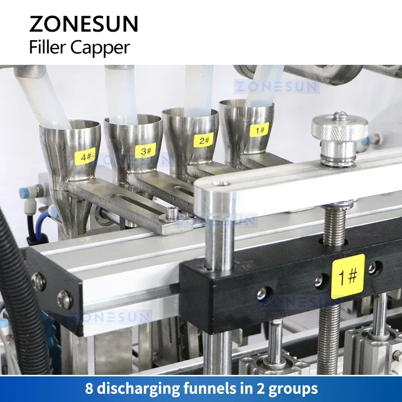 Машина для наполнения и укупорки кокосового желе Zonesun, автоматическое оборудование для наполнения и укупорки бутылок, винтовая укупорочная машина ZS-FAL180F7