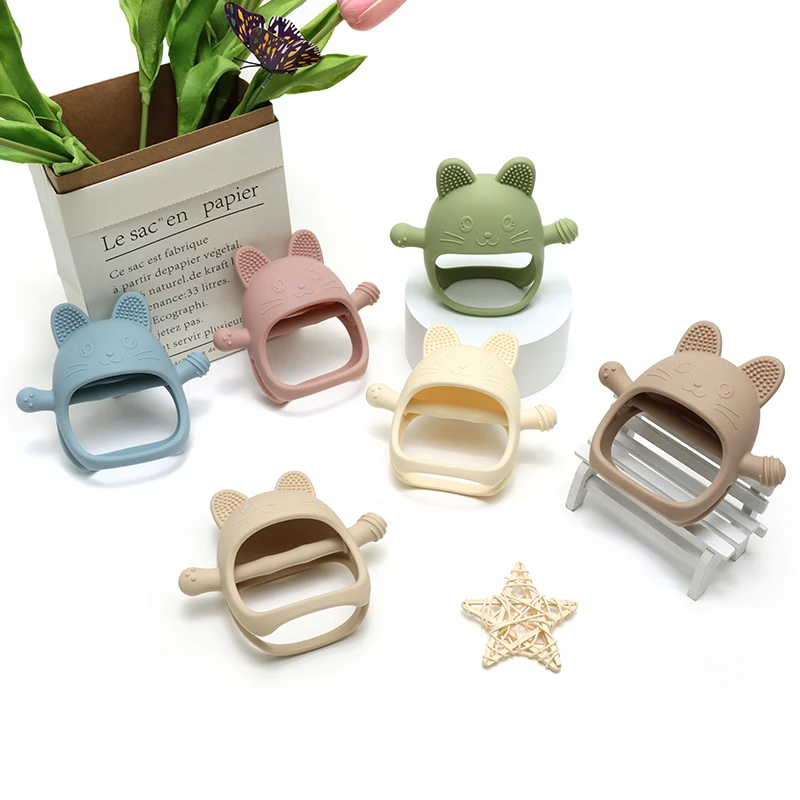 Baby Silicone Teether Gloves Pacifiers Kids Teething Toys Newborn Dental Care Gums Anti-Eating Hand Molar Stick Baby Items