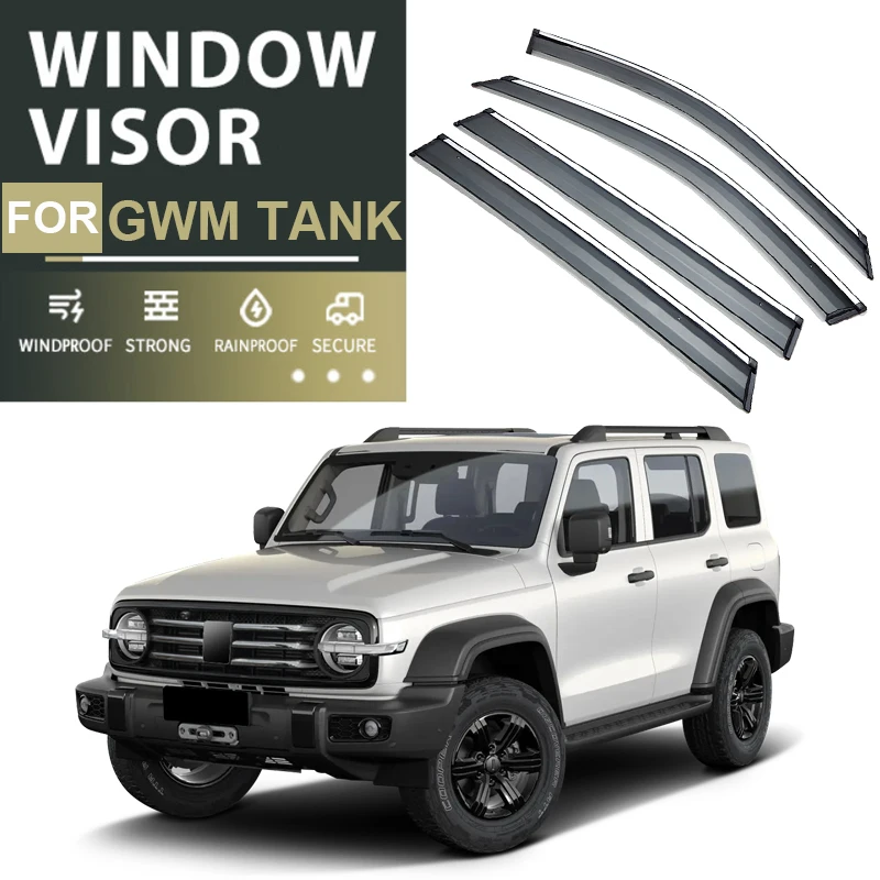 

4pcs Car Window Visor For GREAT WALL TANK 300 400 500 2021-2025 Waterproof Protect Sunny Rainy Shelter Auto External Accessory