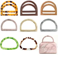 Bolsa tejida con mango de resina en forma de D, bolsa de playa, mango decorativo reemplazable, accesorios DIY, 2/4/6 Uds.