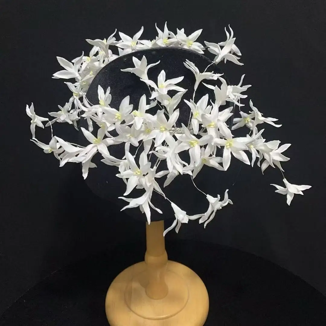Braut weiße Blume Haarschmuck Styling Kopfbedeckung elegante handgemachte Hochzeit – Detail 7