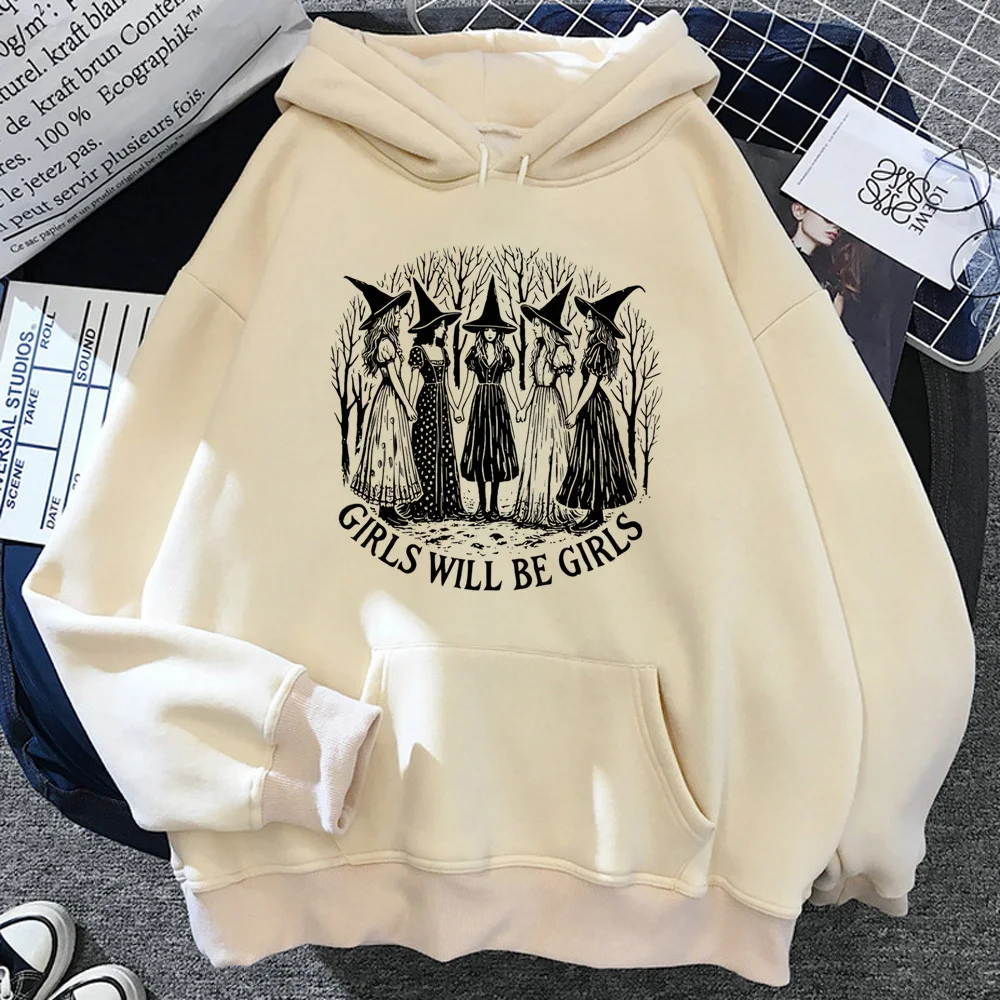 Witch hoodie elegant Japanese streetwear Y2K graphic girl sweatshirts youthful Japanese modern style Y2K