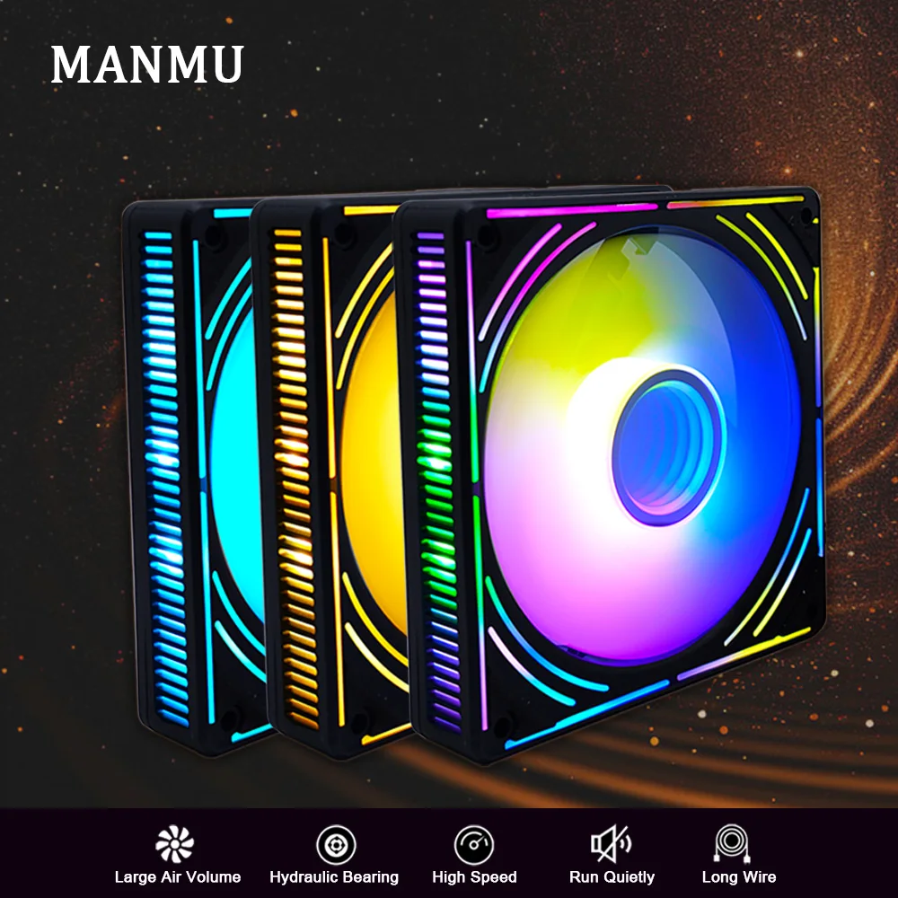 

MANMU 12 В вентилятор 120 мм охлаждающий корпус компьютера Argb вентиляторы охлаждающий вентилятор игровой вентилятор Aura Sync Fan Argb