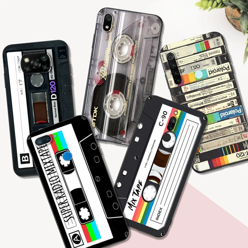Черный чехол из ТПУ Для Xiaomi mi 10 10T NOTE 10 9 A3 lite 9T PRO, чехол в стиле ретро, Классическая кассета