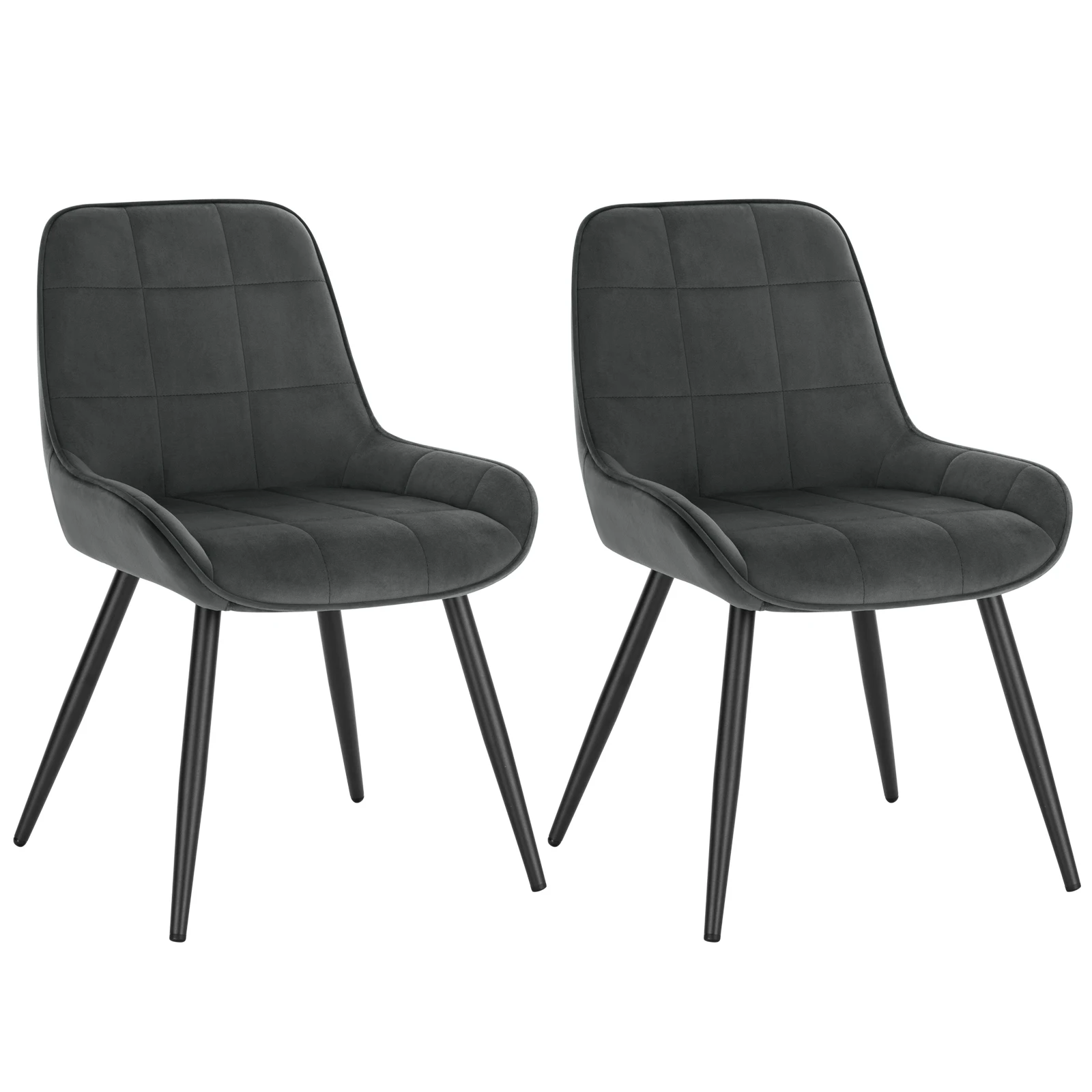 WOLTU 2 STKS/SET Ergonomische fluwelen eetkamerstoelen Scandinavische ontspannende stoelen met rugleuning voor keuken, woonkamer, slaapkamer