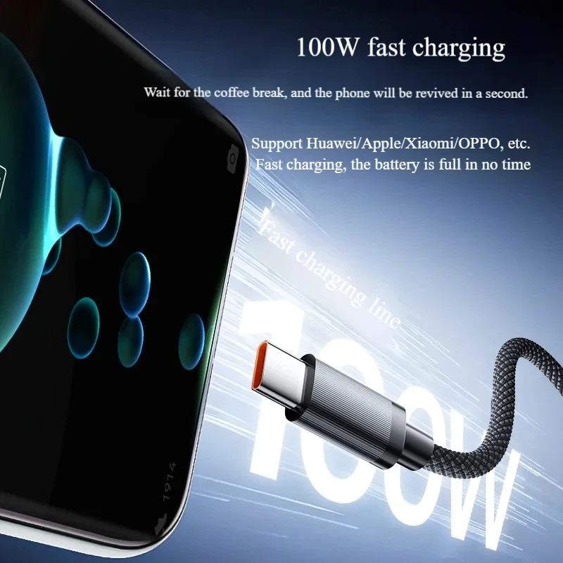 100W 2 in 1 USB to Dual USB C Fast Charging Cable Type C Splitter Cord for iPhone 15 16 17 Pro Max Samsung Huawei Phone