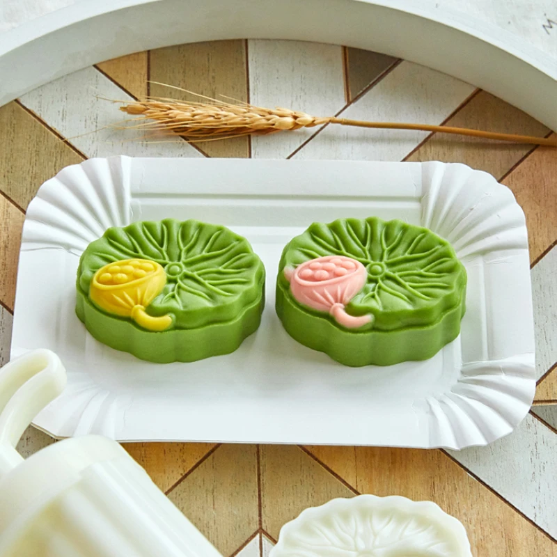 Chinese-style lotus leaf Mid-Autumn Festival moon cake mold National tide lotus leaf mung bean cake supplementary food mold