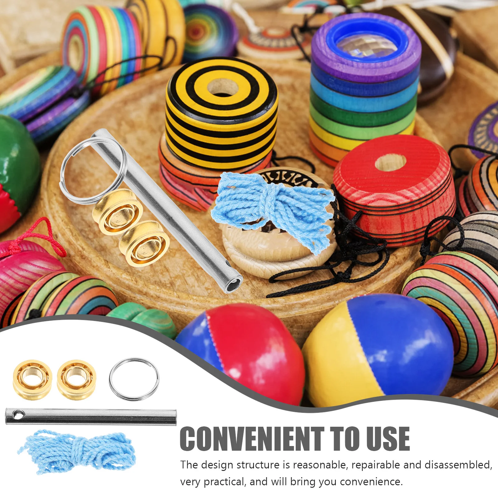 1 مجموعة اليو-يو تحمل إزالة مجتذب دائم أداة إصلاح المعادن استبدال المحور استجابة الكرة يويو لوازم العملي