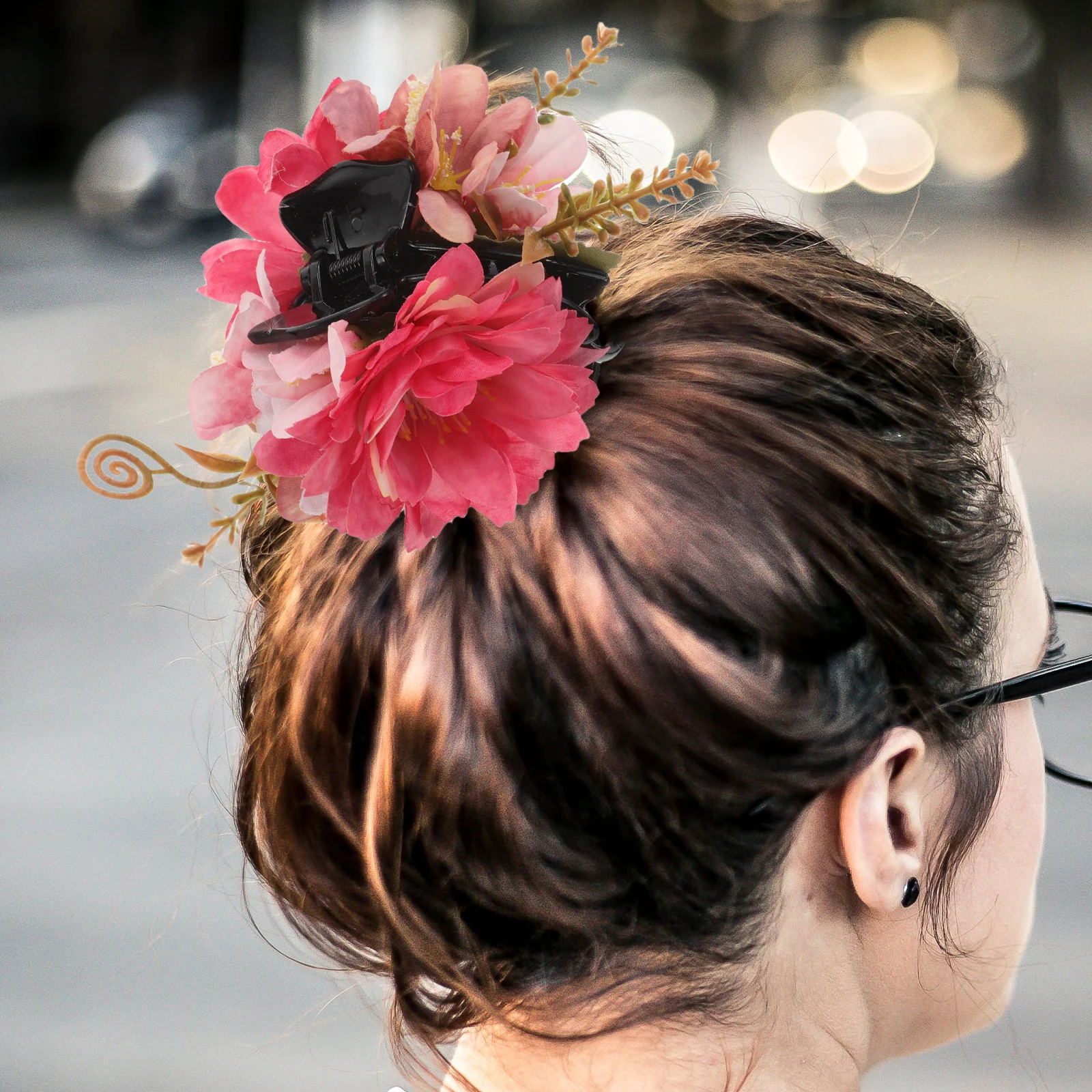 

Elegant Hair Clips Women Claw Barrettes Flower Decorative Polyester Cloth Cute Pins