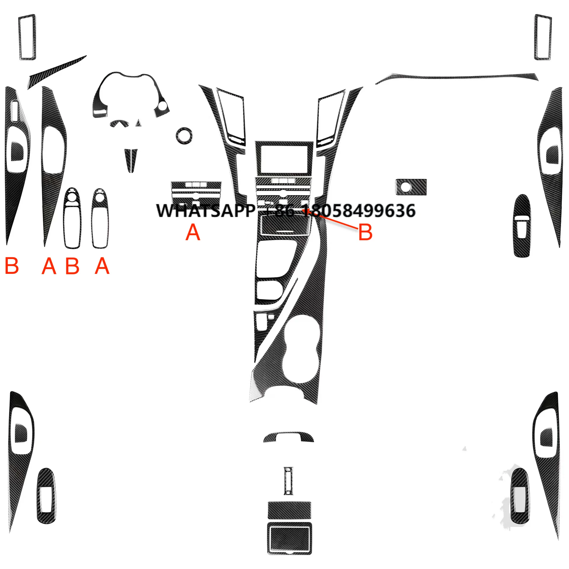 

MRD Fit for Infiniti Q50 Q60 Real Carbon Fiber Interior Trim Parts Regular Carbon Fiber Honeycomb