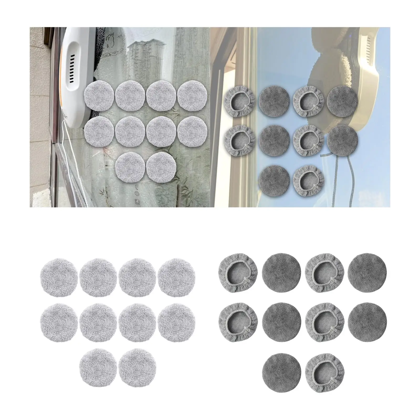 

10 Pieces Replacement Pads for Window Cleaning Robot Glass Cleaner Robot Parts Universal Window Cleaner Pad Microfiber Cloth
