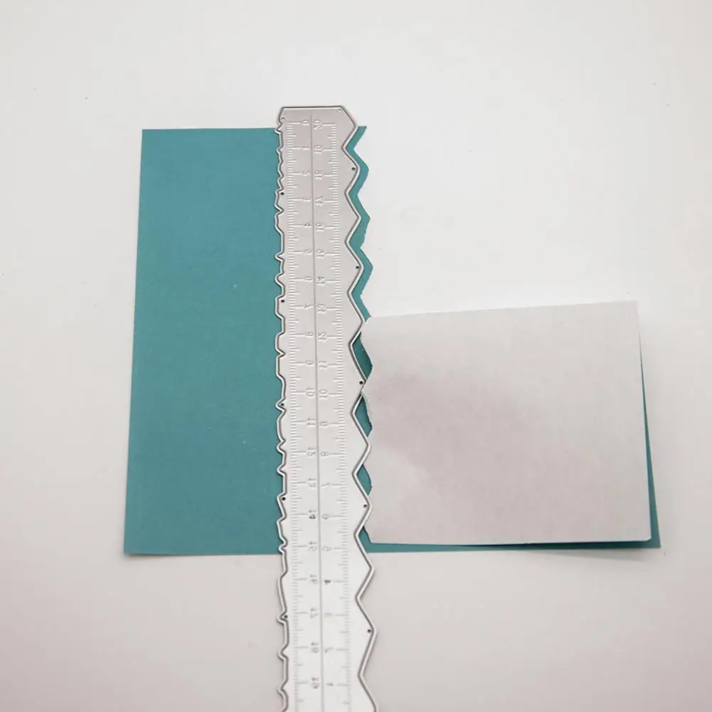 3Pcs 8.54" Metal Paper Tearing Ruler Wavy Edges Paper Cutting Ruler Measuring Tool School Card Scrapbooking Making DIY Craft