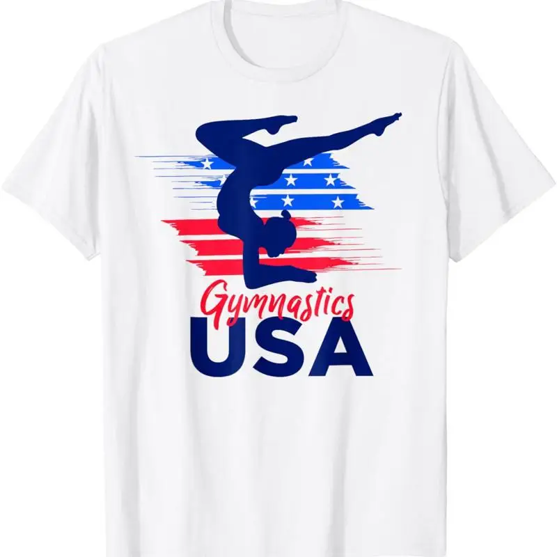 Usa Flag Gymnastics Support T Shirt