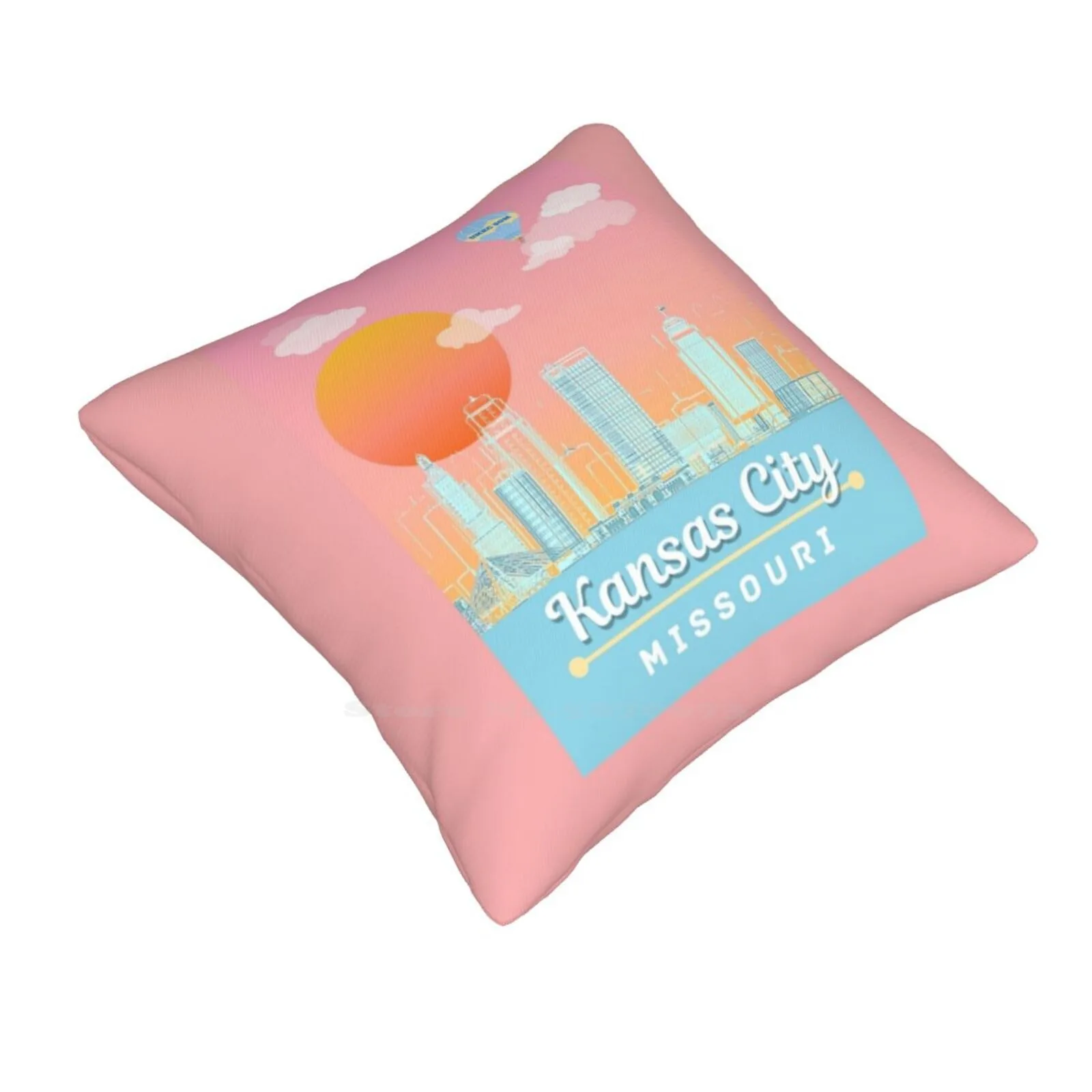 Som Hot Air Balloon Kansas City Missouri Design Throw Cushion Pillow Cover School Of Medicine