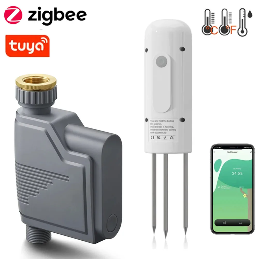 Tuya Zigbee Smart Watering Timer Smart Sprinkler Drip Irrigation System Built-in Water Flow Recorder Water Controller