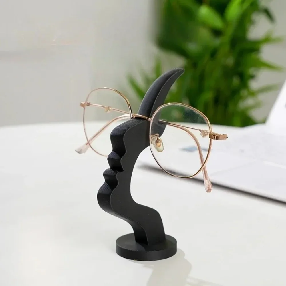 3D Printed Eyeglass Holder Stand Desk Nightstand Decor Artistic Curved Design Secure Storage Practical Minimalist Home Organizer