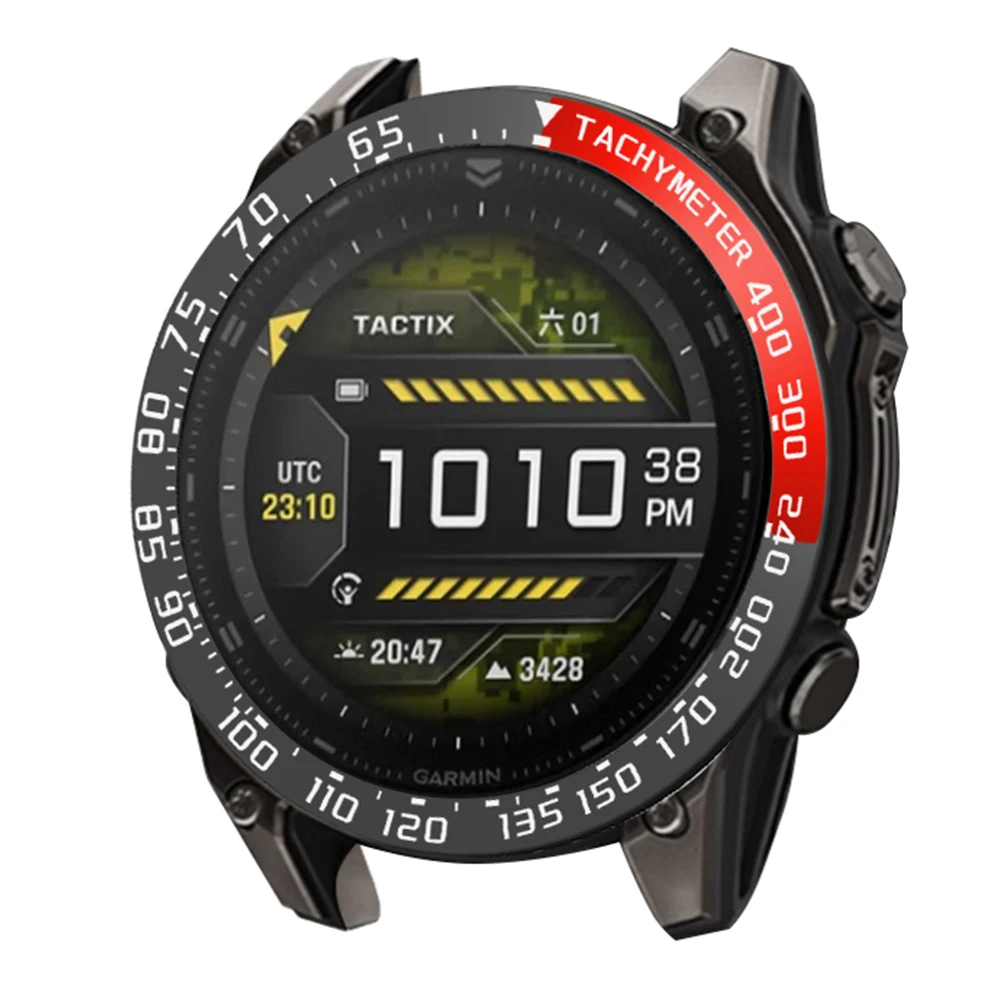 حلقات معدنية لـ Garmin Fenix 8 51 مللي متر/Tactix 8 51 مللي متر حافظة لاصقة إطار من الفولاذ المقاوم للصدأ حماية ساعات خواتم الديكور