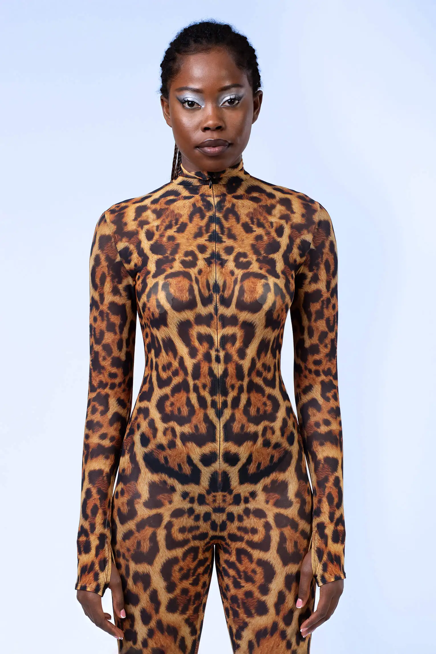 IOOTIANY Halloween Leopardenmuster Cosplay Damen Jumpsuit Tierthema Party Zentai Anzug Einzigartiger Morphsuit Festival Bodysuit Outfit – Detail 4