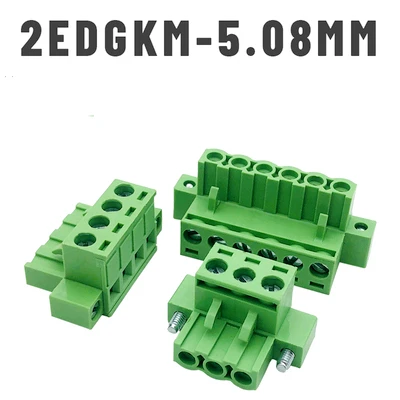 2EDG 5.08mm 2/3/4/5/6/7/8/9/10/12/14 Pin Right Angle Line Terminal Plug Type 2EDGRKP 2EDGKM Connector PCB Screw Terminal Block