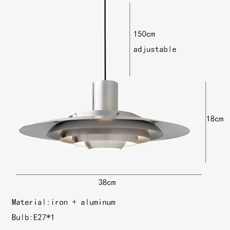 Deense ontwerper UFO restaurant hanglamp P376 Scandinavische postmoderne Bauhaus bar eiland eettafel licht