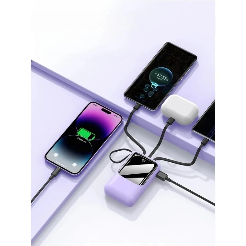 20000mAh Built-in Four Cables Ultra-thin Compact and Portable Power Bank