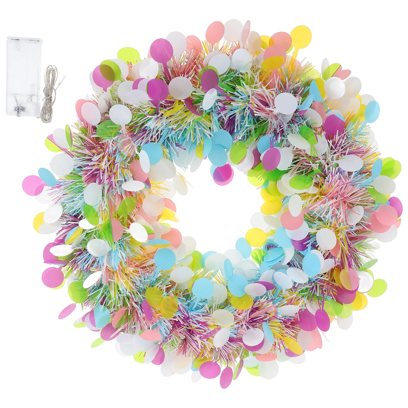 

Christmas Tinsel Wreath Glitter Garland for Front Door Window Tree Mantel Indoor Outdoor Holiday Party Decor Festive Seasonal