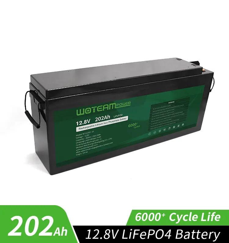 Woteam 12V 202Ah Rechargeable Square Electric Corel LiFePO4 Medium Plastic Case Battery Pack For Industrial Use