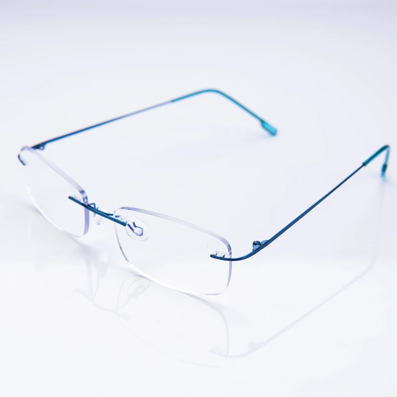 Männer Lesebrille Randlose Cut Presbyopie Brille Anti Blau Licht Schmale Quadratische Brillen Rezept Rahmen – Detail 9