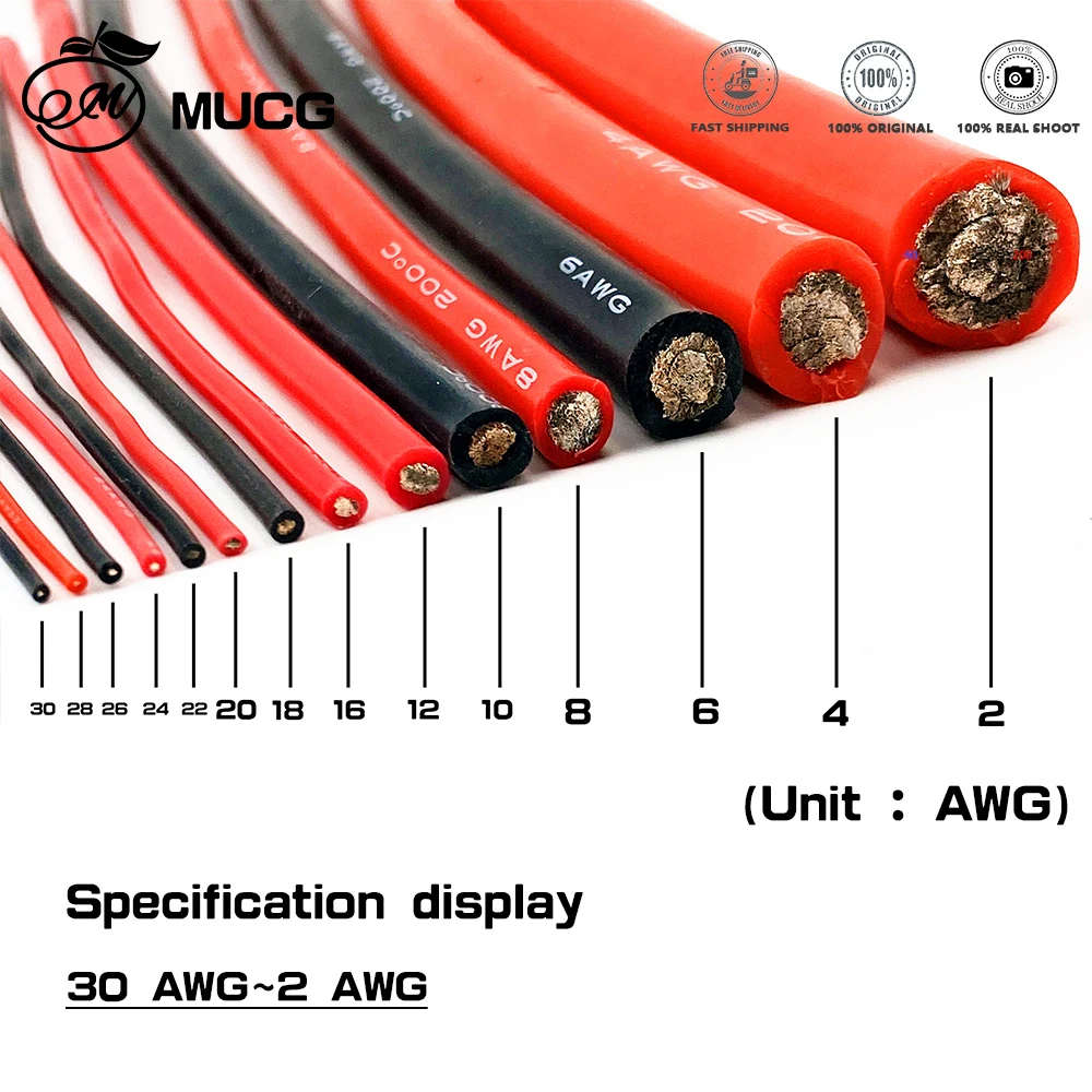 50m/roll High Power Silicone Wire Black Red Silicone Cable UPS DC AC Electric Extension Cable 4AWG 2AWG 1AWG 50mm2 75mm2 95mm2