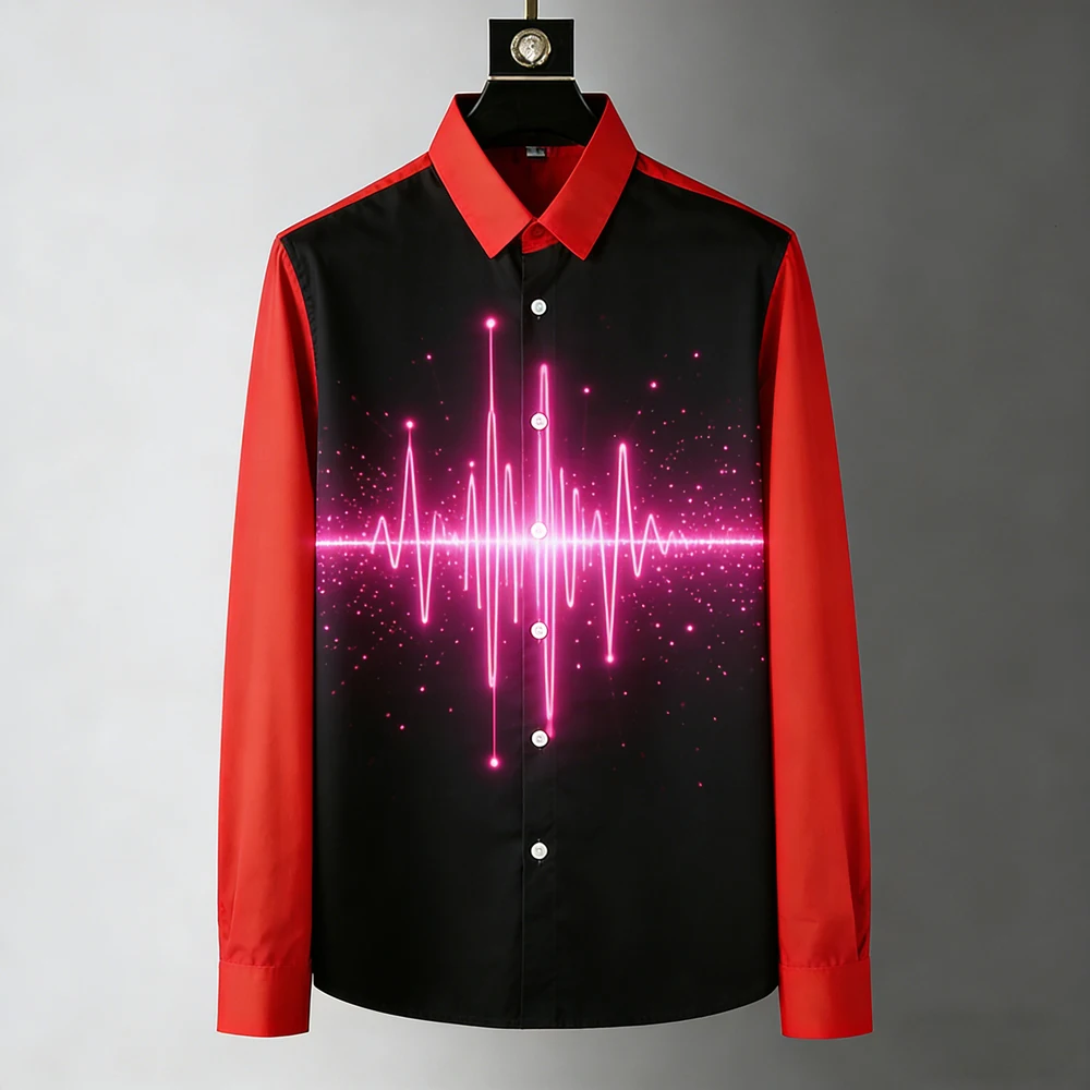 

2026 Мужская рубашка для банкета и вечеринки с крутым узором и 3D принтом, гавайская рубашка из мягкой ткани с длинными рукавами, мужская одежда, быстрая доставка