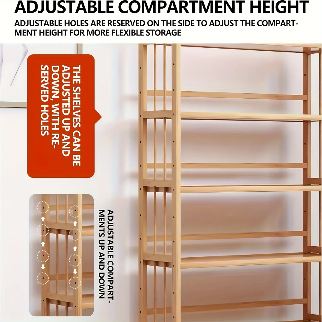 5-Tier Adjustable Heavy-Duty Oak/ Wood Bookshelf- Modern Free-Standing Shelving Unit with Adjustable
