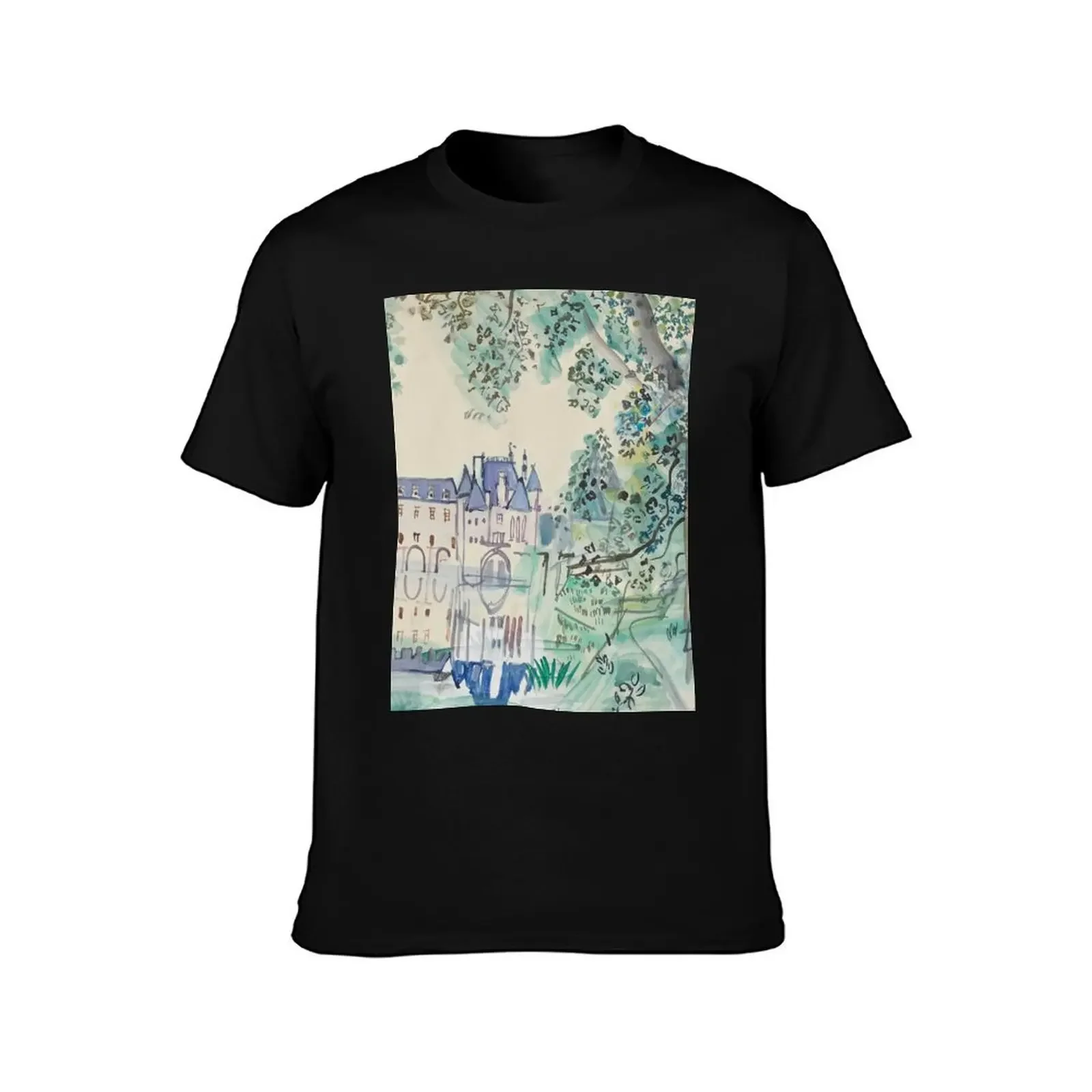 Raoul Dufy Chateau de Chenonceau T-Shirt baggy shirts customs t shirts for men