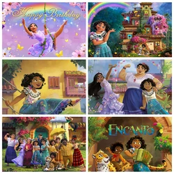 Disney Encanto Backdrop  Custom Kid Girls Birthday Party Decor Banner Magic Whole House Baby Shower Photography Background Props