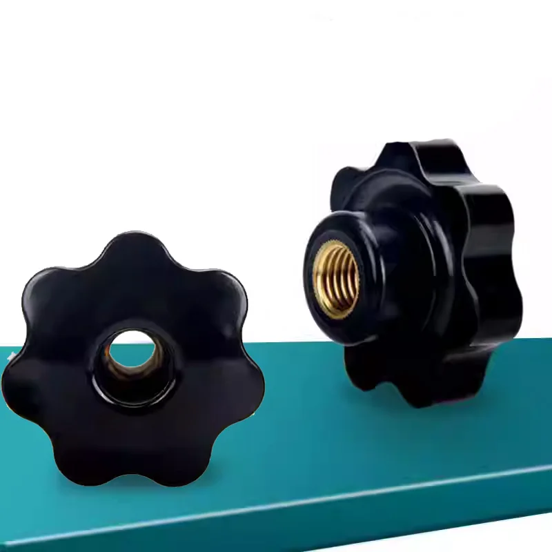 1pcs Seven Star Knob Anti-Static E-LHAU36-M6 M8 M10 M12 Adhesive Wood Through-Hole Seven Corner Handle Through-Hole Handle