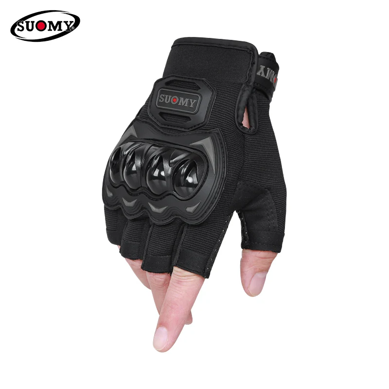 SUOMY Summer Half Finger Motorcycle Gloves Non-slip Shockproof Motocross Racing Fingerless Gloves Moto Biker Cycling Gloves