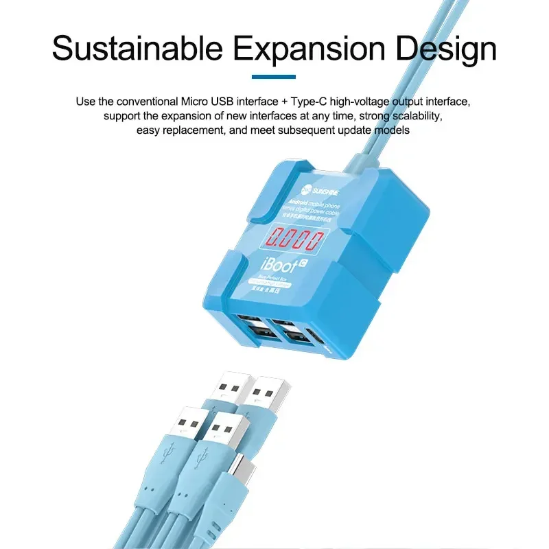 Imagem -05 - Sunshine Iboot c Android Mobile Phone Series Cabo de Alimentação Digital 8v Bota de Alta Tensão Adequada para Vários Modelos de Telefones Android