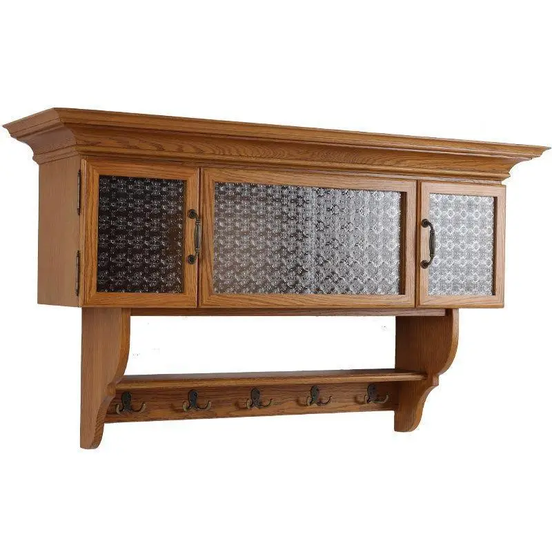 

American solid wood closet, vintage country living room closet, balcony shelf, wall storage wall cabinet