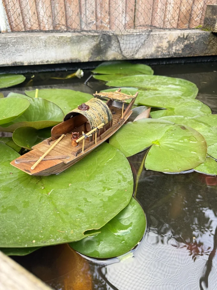 

Sailing Boat Model Wooden Fishing Solid Wood Canopy Chinese Style Craft Decoration Living Room Ornament ZE952
