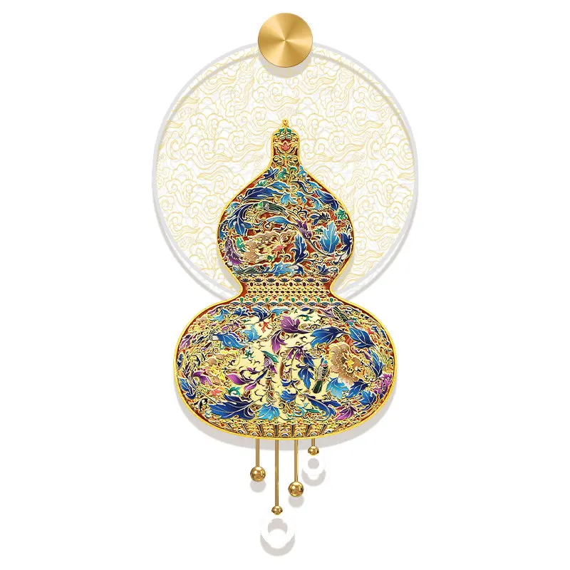 

color entrance door entrance decoration painting, Baifu picture hanging at the end of the corridor, light luxury gourd wi