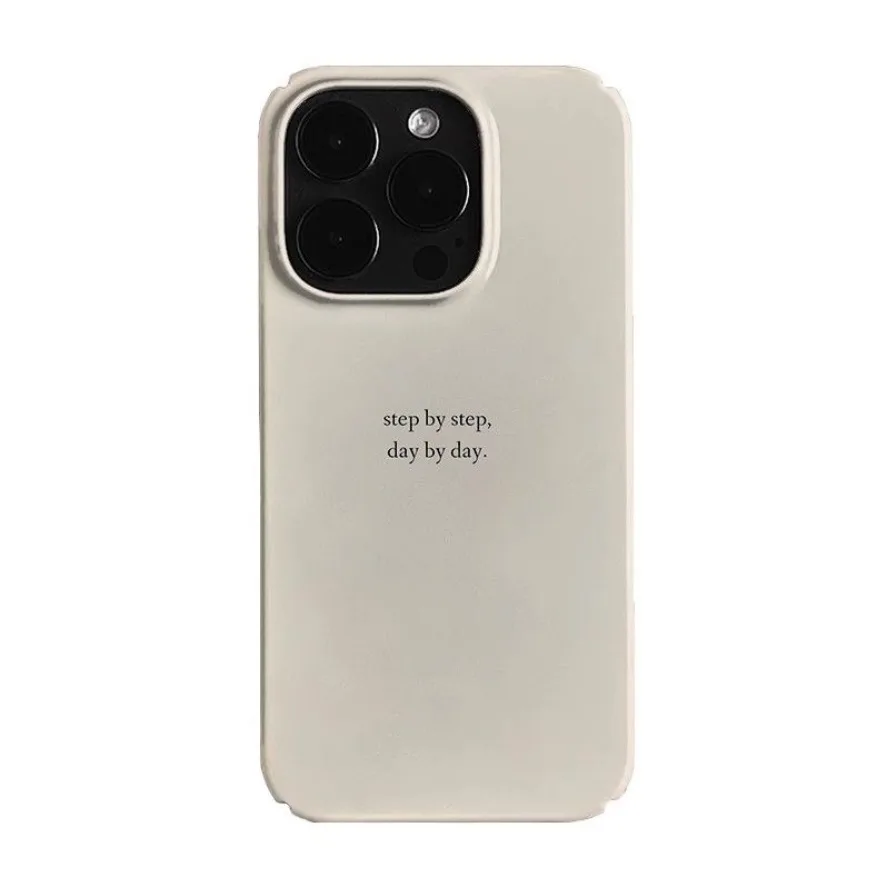 Funda de teléfono creativa INS simplicidad motivacional Mantra hormigón gris para iPhone 16 15 14 11 12 13 Pro Max Plus contraportada