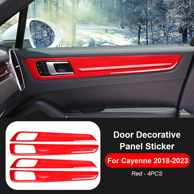 

Автомобильная дверная панель из АБС-пластика, декоративная накладка, наклейка для Porsche Cayenne 2018 2019 2020 2021 2022 2023, модификация интерьера