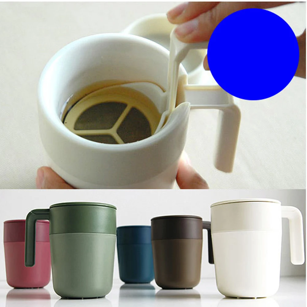 

Coffee Cup with Filter Brewing Mug Earth Tones Strainer Juicer Travel Cups