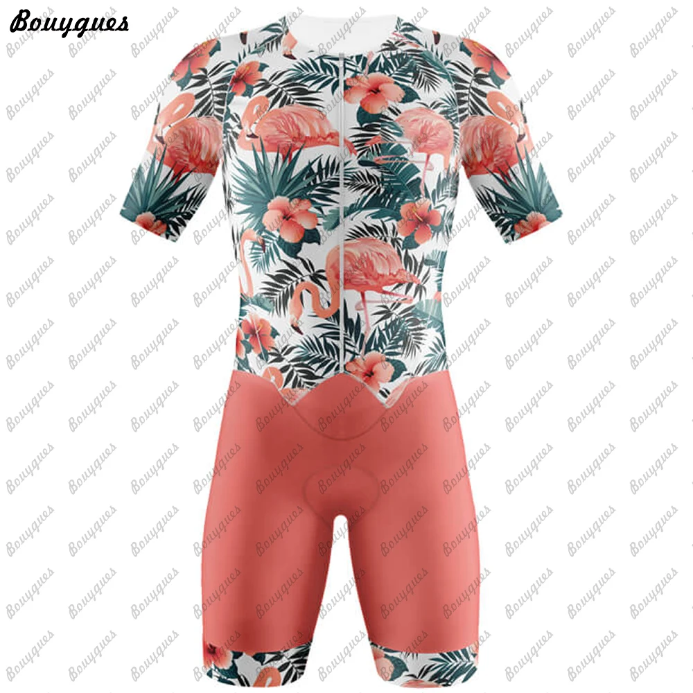 Flamingo Men And Women Professional  Clothes Short Sleeve Cycling Skinsuits Set Conjunto Feminino Ciclismo Jumpsuit Kit