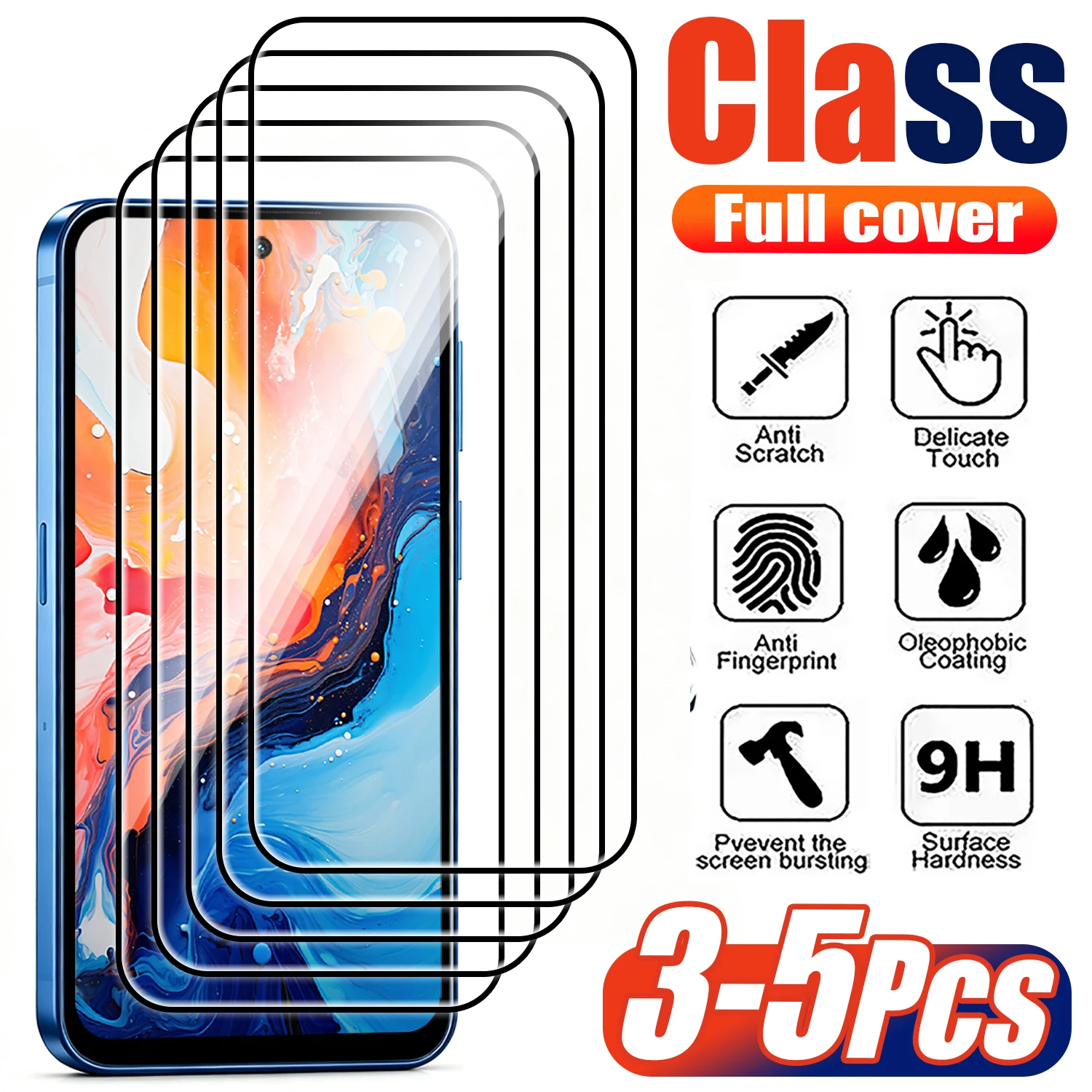 3-5PCS Screen Protector for Realme 16 15T 14 13 12 11 10 9 8 Pro 8i 8s 9i 10s 10T 11X 12X 14X Plus Tempered Glass Realme 16 Pro