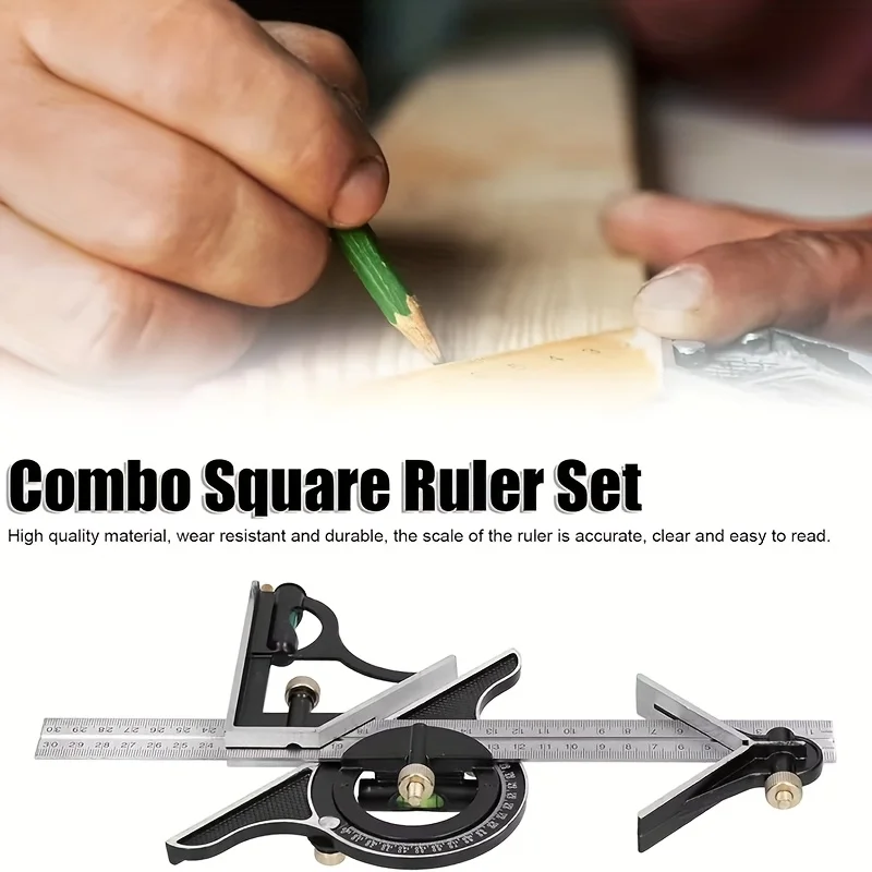 Stainless Steel 300mm Multi-Purpose T-Square and Protractor Leveling Set
