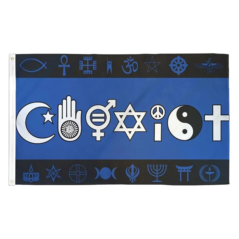 3x5FT Co-exist Peace Religion Banner Flag