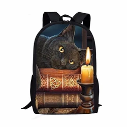 Trendy Youthful Trendy Cat Student School Bags Notebook Backpacks 3D Printed Oxford Waterproof Boys/Girls Travel Bags
